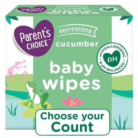 Parent's Choice Cucumber Scent Baby Wipes, 12 Packs of 100 (1200 Count)