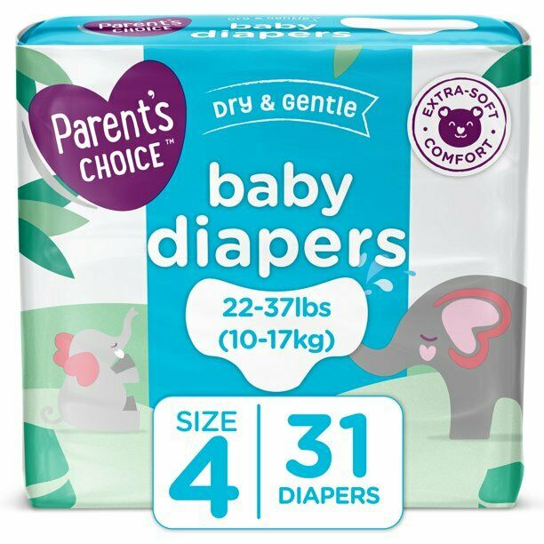 Parent's Choice Dry and Gentle Baby Diapers, Size 4