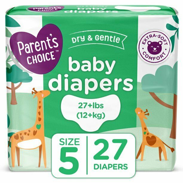 Parent's Choice Dry and Gentle Baby Diapers, Size 5