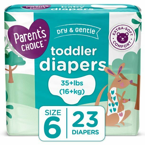 Parent's Choice Dry and Gentle Toddler Diapers, Size 6