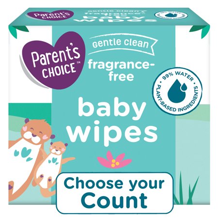 Parent's Choice Fragrance Free Baby Wipes, 8 Flip-Top Packs (800 Total Wipes)