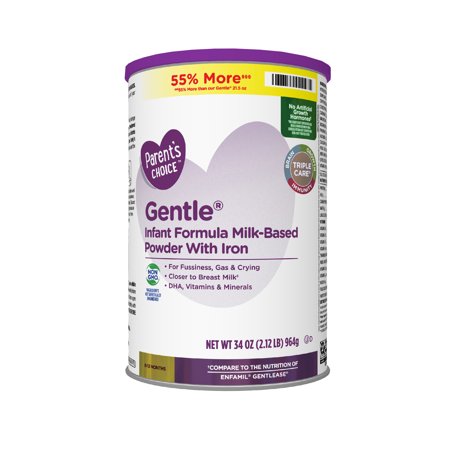 Parent's Choice Gentle Baby Formula Milk-Based Powder with Iron, 34 oz Can