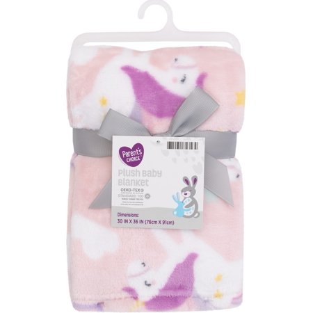 Parent's Choice Plush Baby Blanket, Pink Unicorn, 30x36 inches