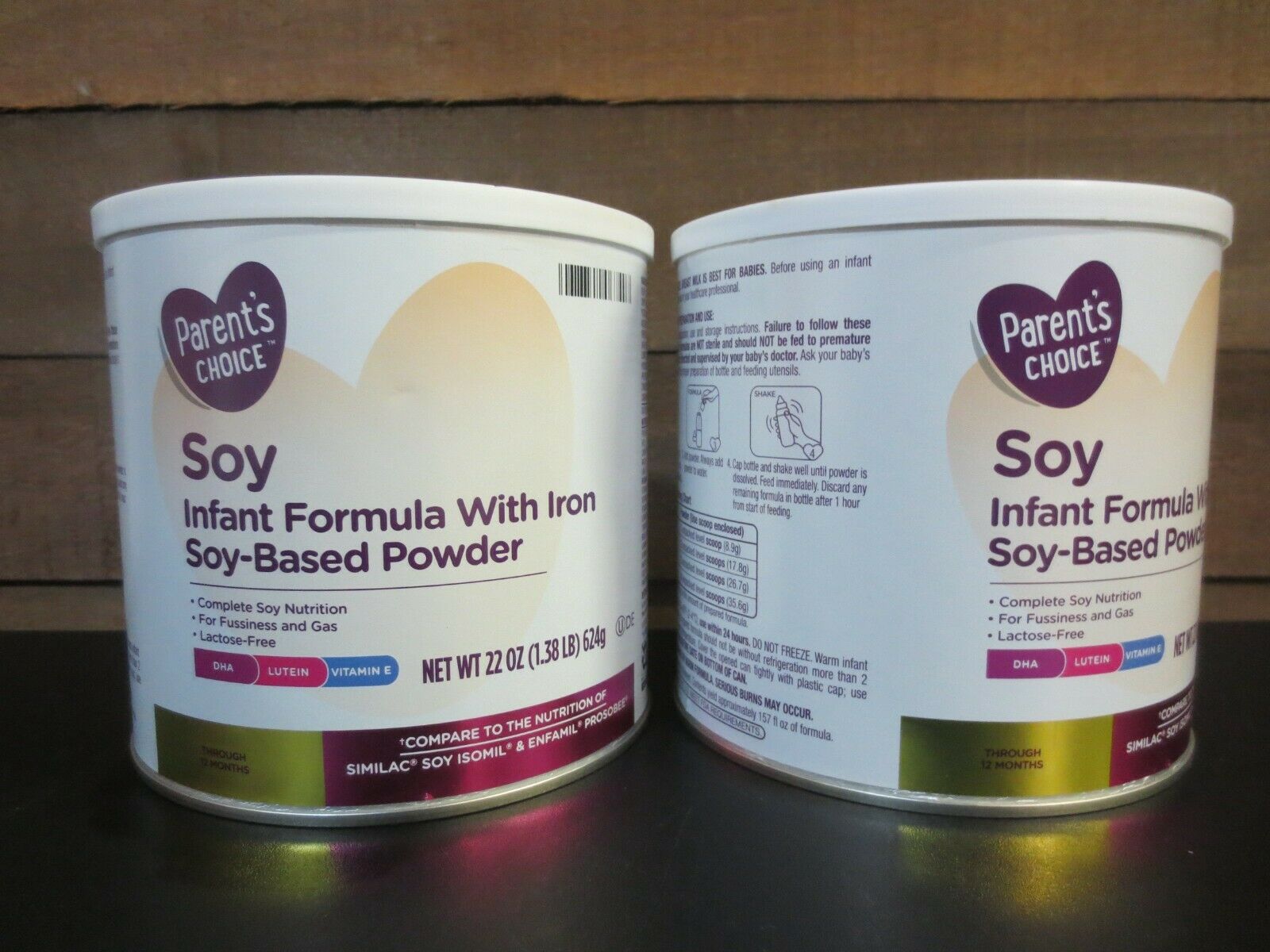 Parent's Choice Soy Baby Formula Powder with Iron, 2 cans - 22 oz each