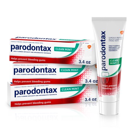 Parodontax Gingivitis Toothpaste for Bleeding Gums, Clean Mint, 3.4 Oz, 3 Pack