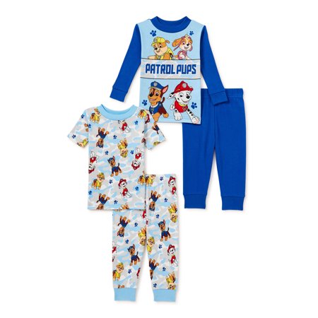 Paw Patrol Baby and Toddler Boy Pajamas, 4-Piece, Sizes 12M-5T