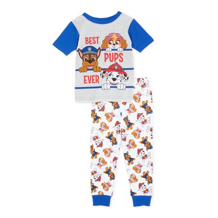 Paw Patrol Baby & Toddler Boys Short Sleeve Cotton Pajama Top and Pants, 2-Piece Sleepwear Set, Sizes 12M-5T