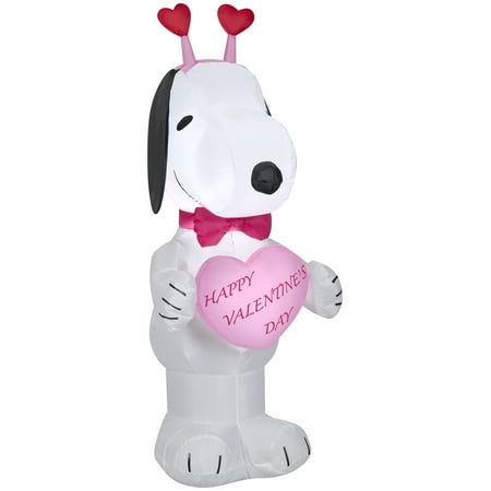 Peanuts Airblown Inflatable Valentine Snoopy, 3.5 Ft Tall, Pink