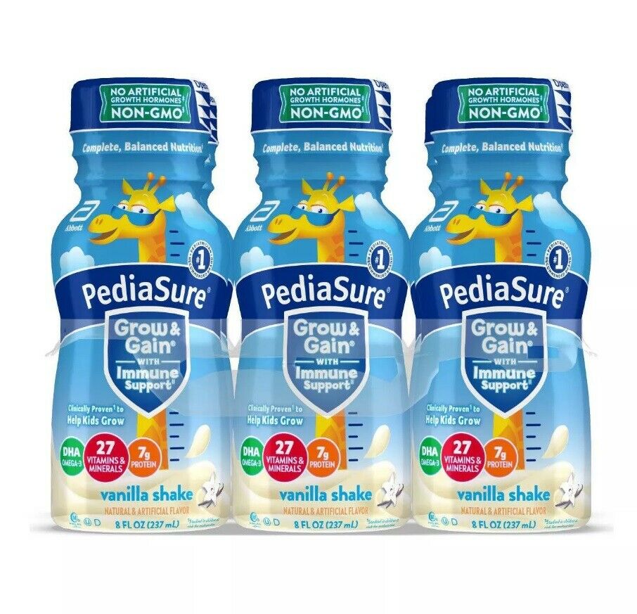 PediaSure Abbott Complete Balanced Nutrition Shake Vanilla Flavor 8oz Pack of 6