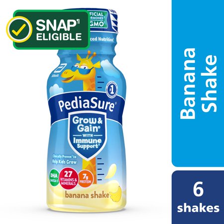 PediaSure Grow & Gain Nutritional Shake, Banana, 8 oz Bottle (6 Count)