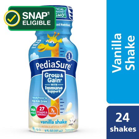 PediaSure Grow & Gain Vanilla Liquid, 8 oz Bottle (Count 24)
