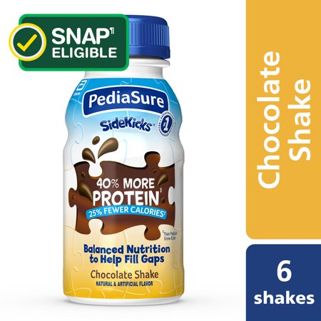 PediaSure SideKicks, 6 Shakes, Kids’ Protein Shake, With Key Nutrients and Protein to Help Kids Catch Up on Growth and Help Fill Nutrient Gaps, Chocolate, 8 fl oz