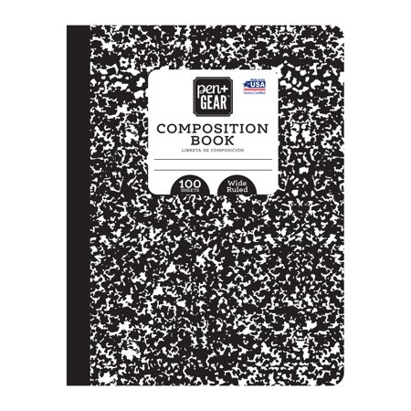 Pen + Gear Composition Book, Wide Ruled, 100 Pages, 9.75" x 7.5"