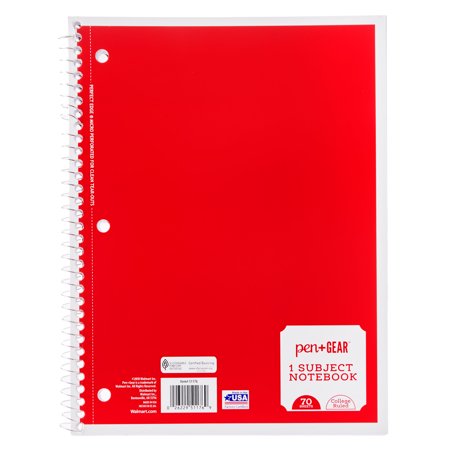Pen+Gear 3 Pack 1 Subject 70 Sheets Notebook, College Ruled