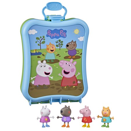 Peppa Pig Peppa's Adventures Peppa's Carry-Along Friends Case Toy, Includes 4 Figures