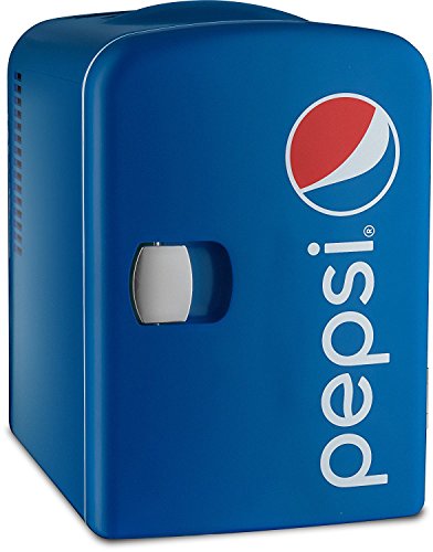 Pepsi Gourmia GMF660 Thermoelectric Mini Fridge Cooler and Warmer - 4 Liter/ 6 Can - For Home,Office, Car, Dorm or Boat - Compact & Portable - AC & DC Power Cords - Blue
