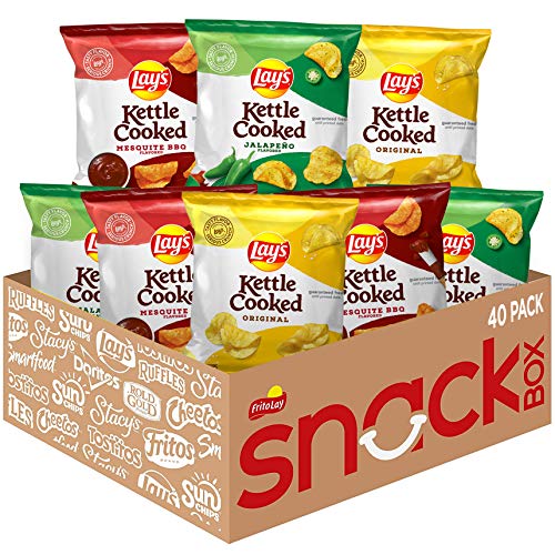 AMAZON Glitches and Price Mistakes Lay'S Kettle Cooked Potato Chips, Variety Pack, 0.85 Ounce (Pack Of 40)