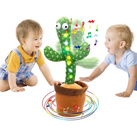 Petmoko Dancing Cactus Toys,A Cactus that Can Sing, Twist, Shine, and Dance 120 English (Dance Recordings Learn To Speak) Straw Hat Glasses Battery Type (120 English Dances Learn Tongue Recording)