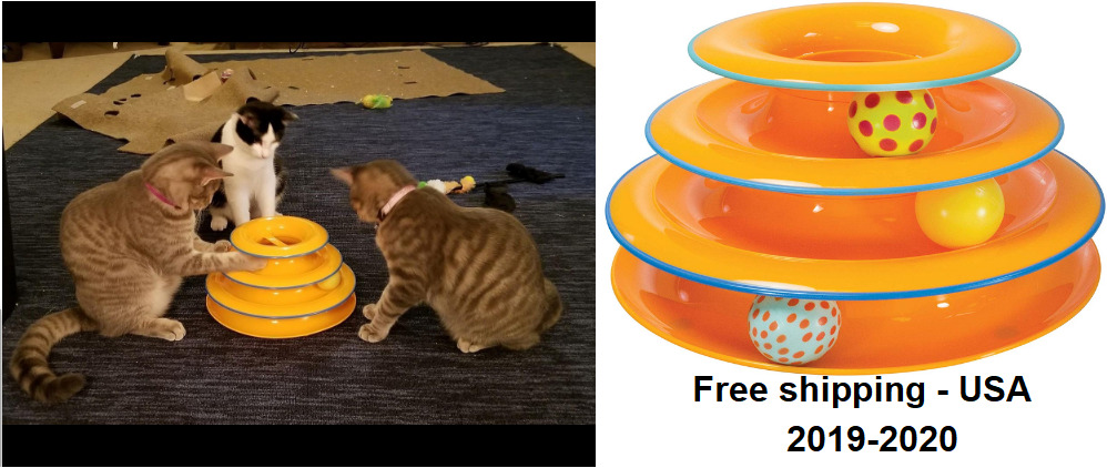 Petstages Tower Tracks Cat Toy 3 Level Of Interactive Play Circle W/Moving Balls