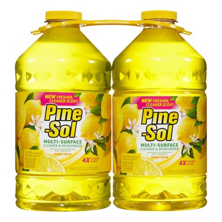 Pine-Sol Multi-Surface Disinfectant, Lemon Scent, 2 Pack, 100 Ounce.