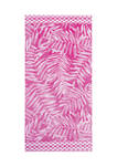 Pink Palm Leaf Beach Towel