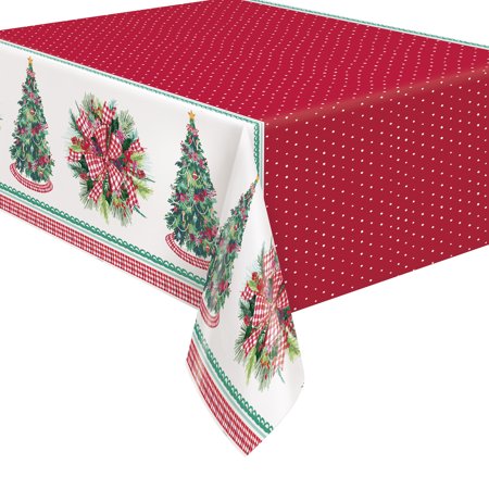 Pioneer Woman Christmas Pine Plastic Party Tablecloths, 108 x 54in, 4ct