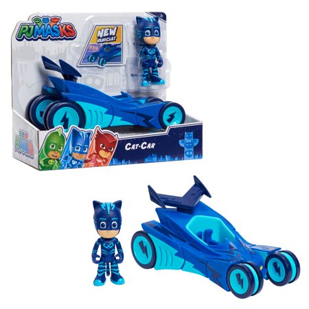 PJ Masks Catboy & Cat-Car, Articulated Action Figure and Vehicle, Blue