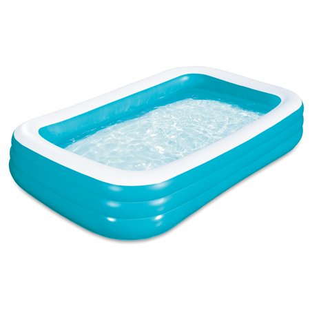 Play Day 10-Foot Rectangular Inflatable Family Pool, Blue, Ages 6 and Up, Unisex
