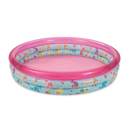 Play Day Round Inflatable 3-Ring Pool, Pink, Ages 2 and Up, Unisex