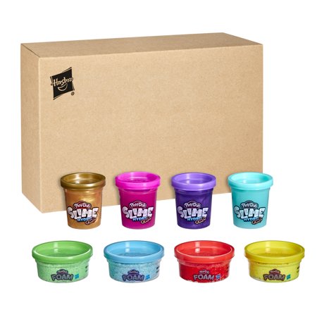 Play-Doh Hydroglitz Slime and Foam Multipack, Includes 8 Cans of Modeling Compound
