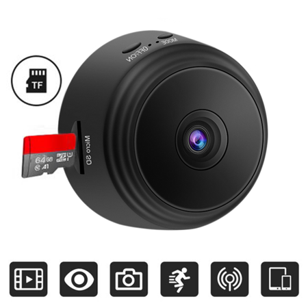 PLUSBRAVO Home Security Camera Wireless WIFI Mini Indoor Surveillance Camera with Night Vision 1080 HD Video Recording Super Wide Angle