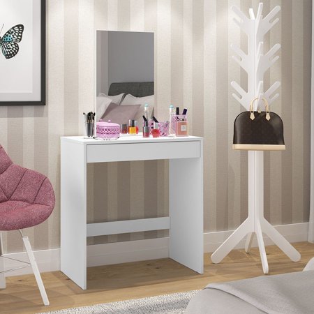 Polifurniture Kansas Modern Bedroom Vanity Table, White Finish