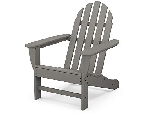POLYWOOD AD4030GY Classic Outdoor Adirondack Chair, Slate Grey