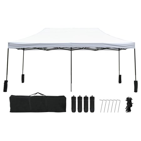 Pop Up Canopy 10x20 pop up canopy tent Folding Protable Ez up Canopy party Tent Sun Shade Wedding Instant Better Air Circulation Outdoor Gazebo with Backpack Bag