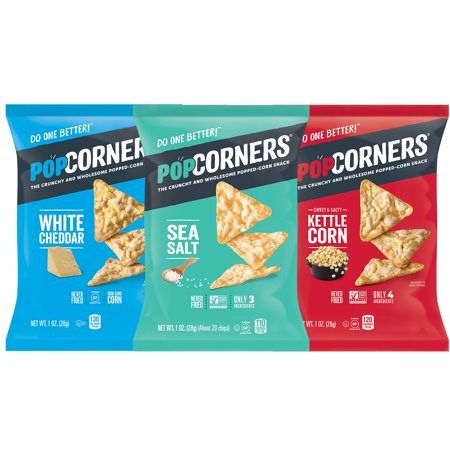 PopCorners Popped Corn Snacks, 3 Flavor Variety Pack Chips Gluten Free, 1oz 20 count
