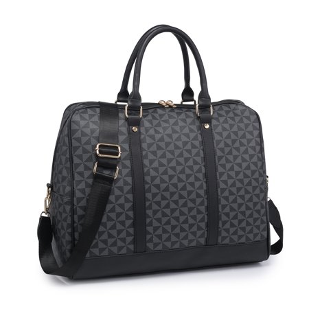 Poppy Vegan Leather Business Travel Duffel Bag for Men & Women Weekender Overnight Luggage Shoulder Bag Gym Bag