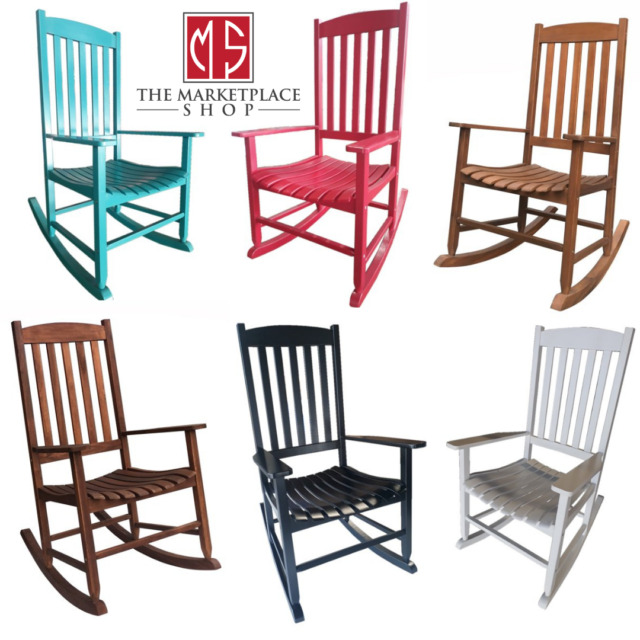 Porch Wood Rocking Chair Outdoor Indoor Patio Wooden Comfort Multiple Color Yard