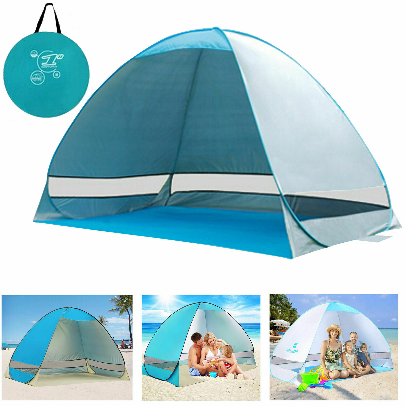 Portable 2 Person Pop Up Beach Tent UV50 Instant Camping Tent Sun Shade Shelter
