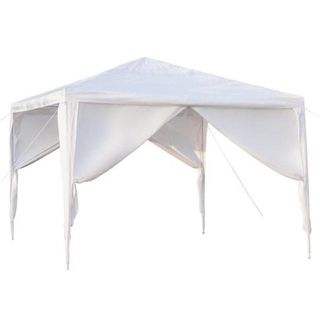 Portable Gazebo Tent with 4 Side Walls, 10x10 Ft White Canopy Sunshade Shelter for Party Wedding