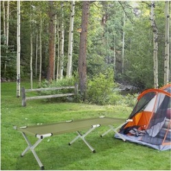 Portable Lightweight Folding Camping Cot with Carrying Bag in Army