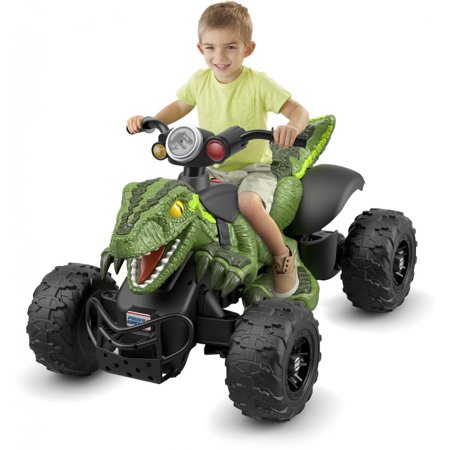 Power Wheels Jurassic World Dino Racer, Green Ride On ATV for Kids