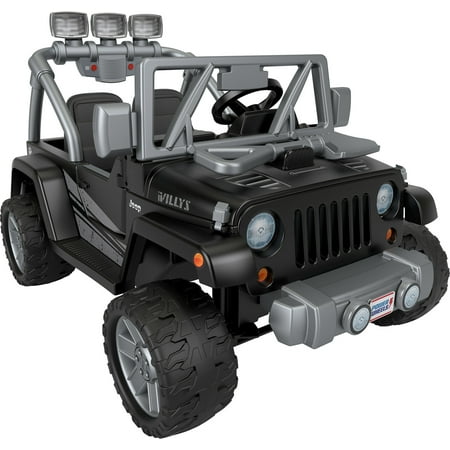 Power Wheels Jeep Wrangler Willys Battery-Powered Ride-on, 12 V, Max Speed: 5 mph