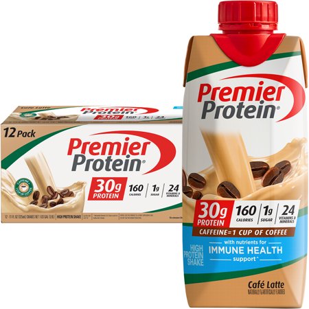 Premier Protein Shake, Café Latte, 30g Protein, 11 Fl Oz, 12 Ct