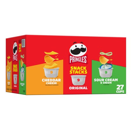 Pringles Potato Crisps Chips, Lunch Snacks, Office and Kids Snacks, Variety Pack, 27 Ct, 19.3 Oz, Box