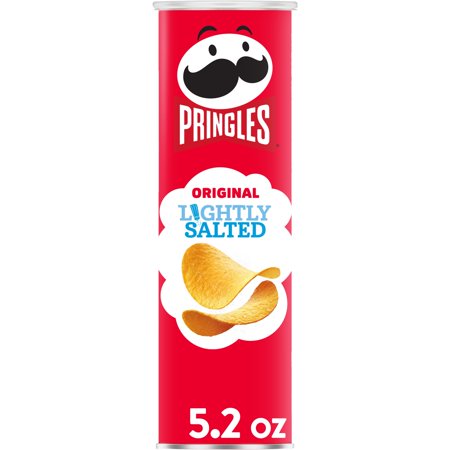 Pringles Potato Crisps Chips, Lunch Snacks, On The Go Snacks, Lightly Salted, 5.2 Oz, Can