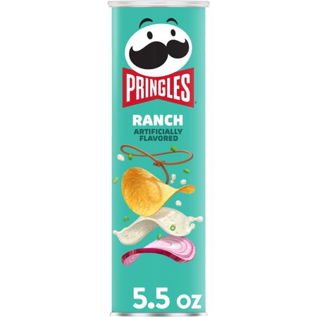 Pringles Potato Crisps Chips, Lunch Snacks, Ranch, 5.5 Oz, Can