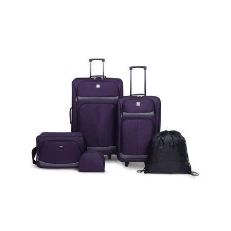 Protege 5 Piece 18.75" 2-Wheel Luggage Set, Includes Check and Carry On Size