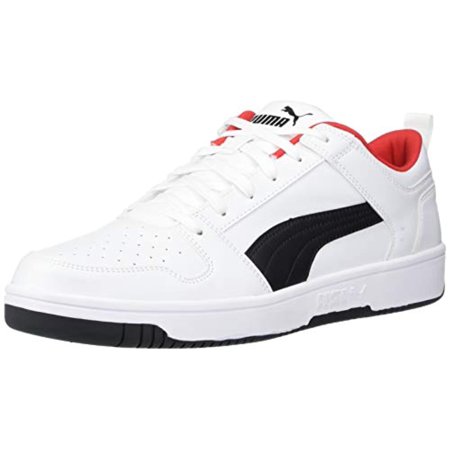 PUMA unisex adult Rebound Layup Lo Sneaker, Puma White-puma Black-high Risk Red, 8.5 US