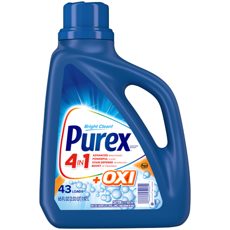 Purex 4-in-1 Plus OXI Liquid Laundry Detergent, 65 Ounces, 43 Loads