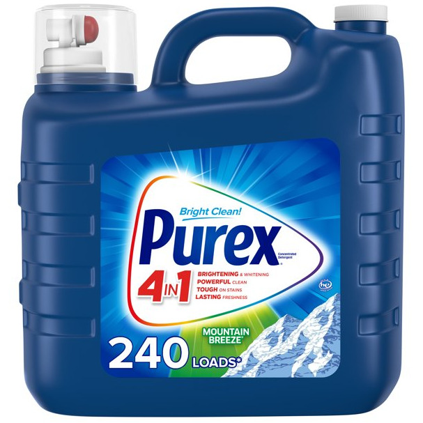 Purex Liquid Laundry Detergent, Bright Clean, Mountain Breeze, 240 Loads/ 312 Oz
